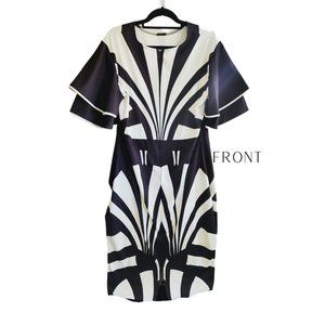 Bold Black & White Graphic Print Dress